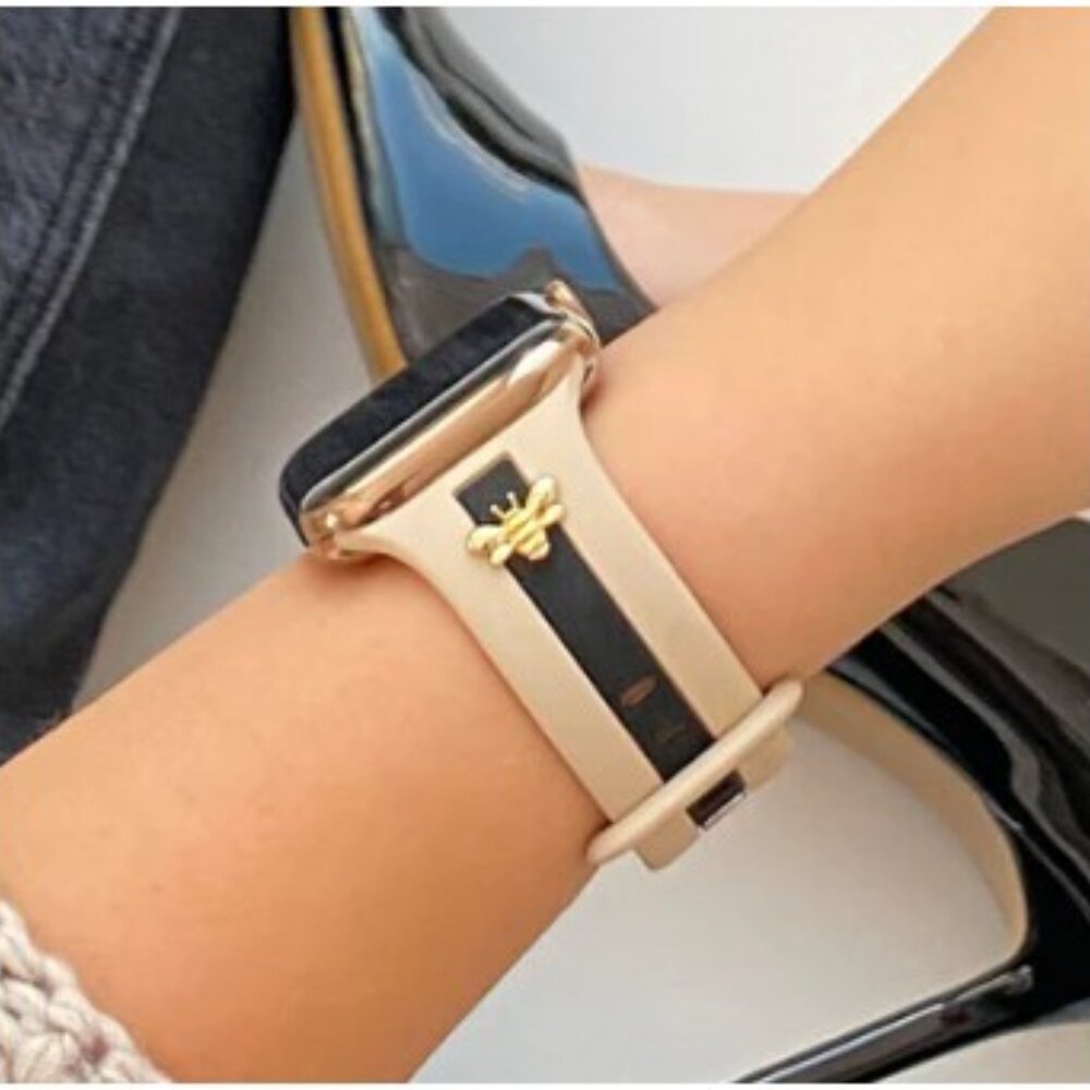 STRAWBERRY AVOCADOS “Honey Bee Me”‎ Apple Watch Charm (Silver) BRAND NEW & CUTE! - Picture 2 of 6